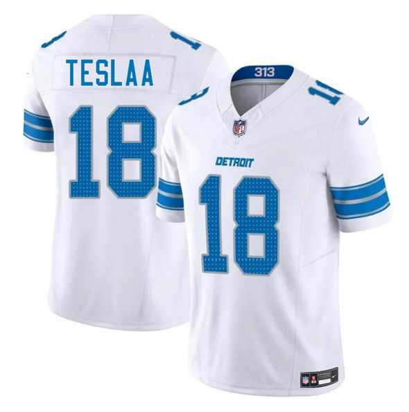 Men & Women & Youth Detroit Lions #18 Isaac TeSlaa White 2025 Draft F.U.S.E. Vapor Limited Stitched Jersey